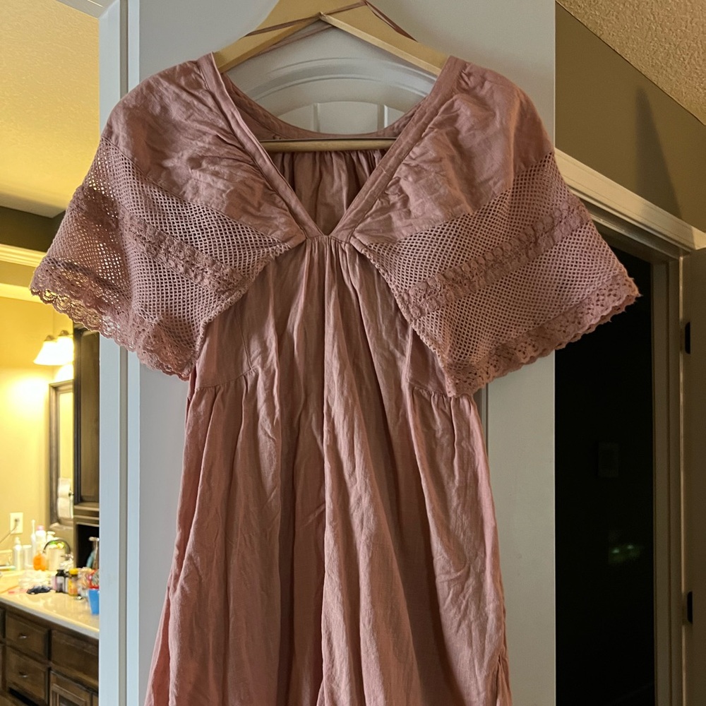 Pink Lace Detail Dress